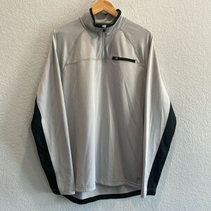 Fila Gray & Black Performance Sweat Wicking Quarter Zip Pullover Size Large